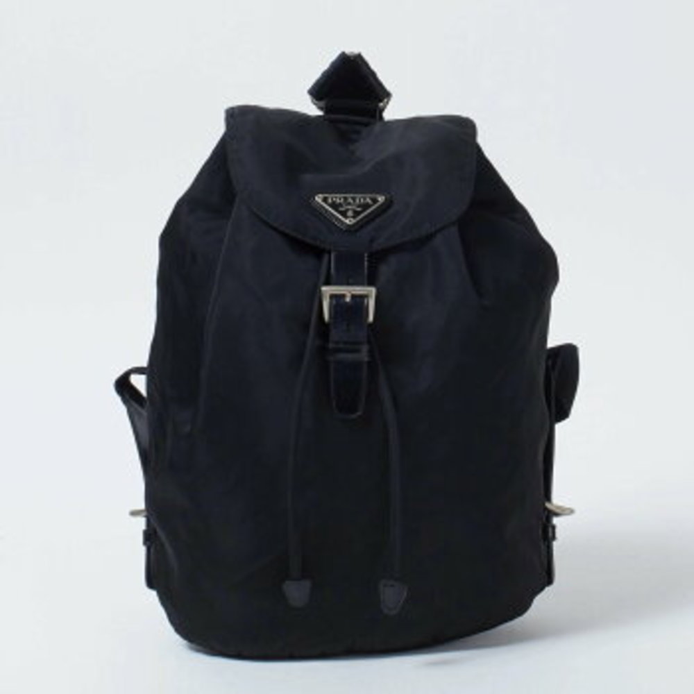 Nylon Tesuto Backpack Rucksack Backpack Black - image 1